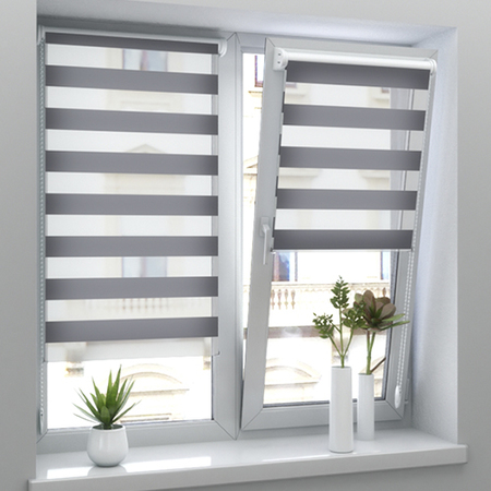 Рулонные шторы День Ночь Серый