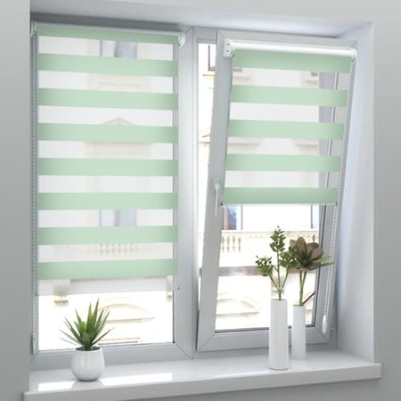 Рулонные шторы зебра мятные