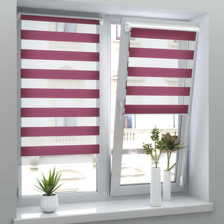 Рулонные шторы зебра вишневые